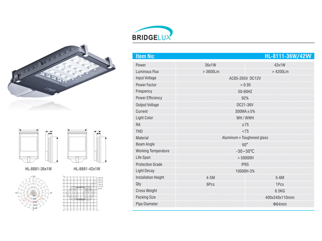 Lampu Jalan LED 42 Watt HL-8111